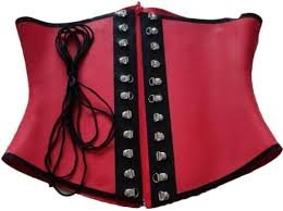 Corset en Latex Rouge Noir pour Femmes - Taille XS