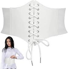 Corset de Taille Flexible Noir & Blanc pour Femme