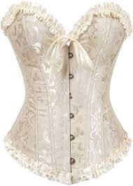 Corselet Gothique Vintage en Brocart - Noir XL & Beig M