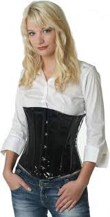 Corset Vinyle Laqué Noir 38 - Fapedo