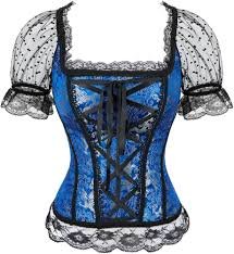 Corset Rétro Gothique Bleu KJIHENSA