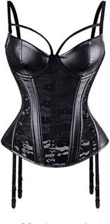 Corset Sexy en Cuir avec Bretelles Rembourrées