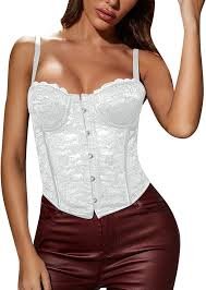 Corset Bustier Sexy Femme avec Fermeture Éclair