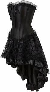 Corset Bustier Jupe Gothique en Dentelle Florale