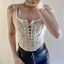 Corset Bustier Femme Vintage Beige