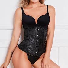 Corset Galbant Noir à Lacets avec String