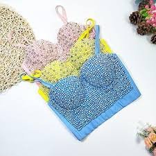 Corset Femme Jaune en Zircon