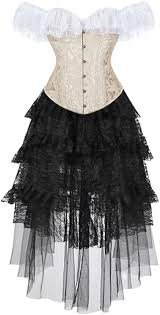 Corset Pirate Gothique Femme avec Jupe en Tulle