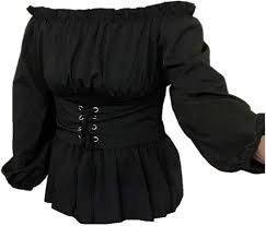 Blouse Vintage Rétro en Dentelle Noire pour Femmes