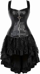 Ensemble Corset et Jupe en Cuir Sexy