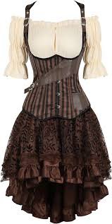 Robe Corset Steampunk Gothique pour Femme