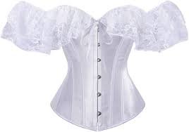 Corset Satin Gothique Blanc Femme Sexy